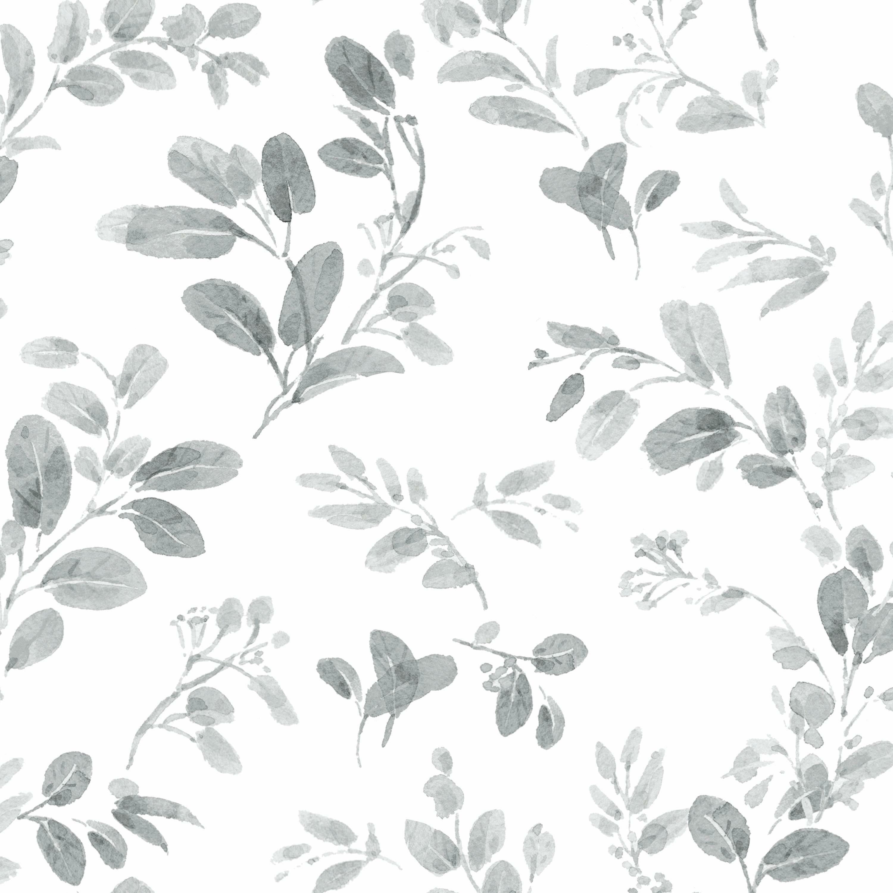 RoomMates Gray, Lisa Audit Dancing Leaves Peel & Stick Wallpaper 20.5 inches