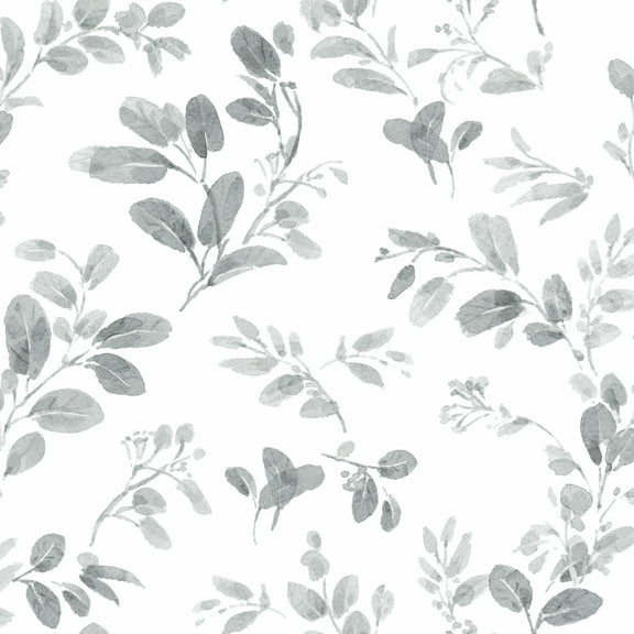RoomMates Gray, Lisa Audit Dancing Leaves Peel & Stick Wallpaper 20.5 inches