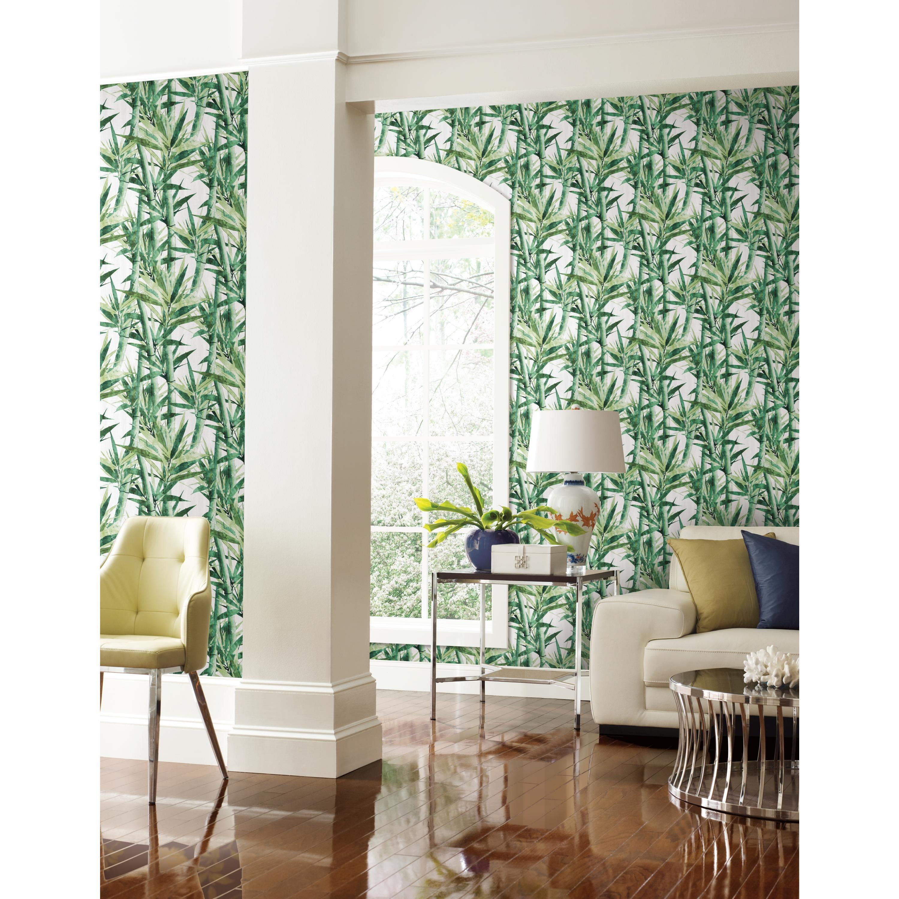 RoomMates Green Lucky Bamboo Peel and Stick Wallpaper