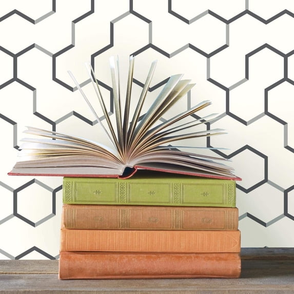 RoomMates Grey & White Open Geometric Peel & Stick Wallpaper