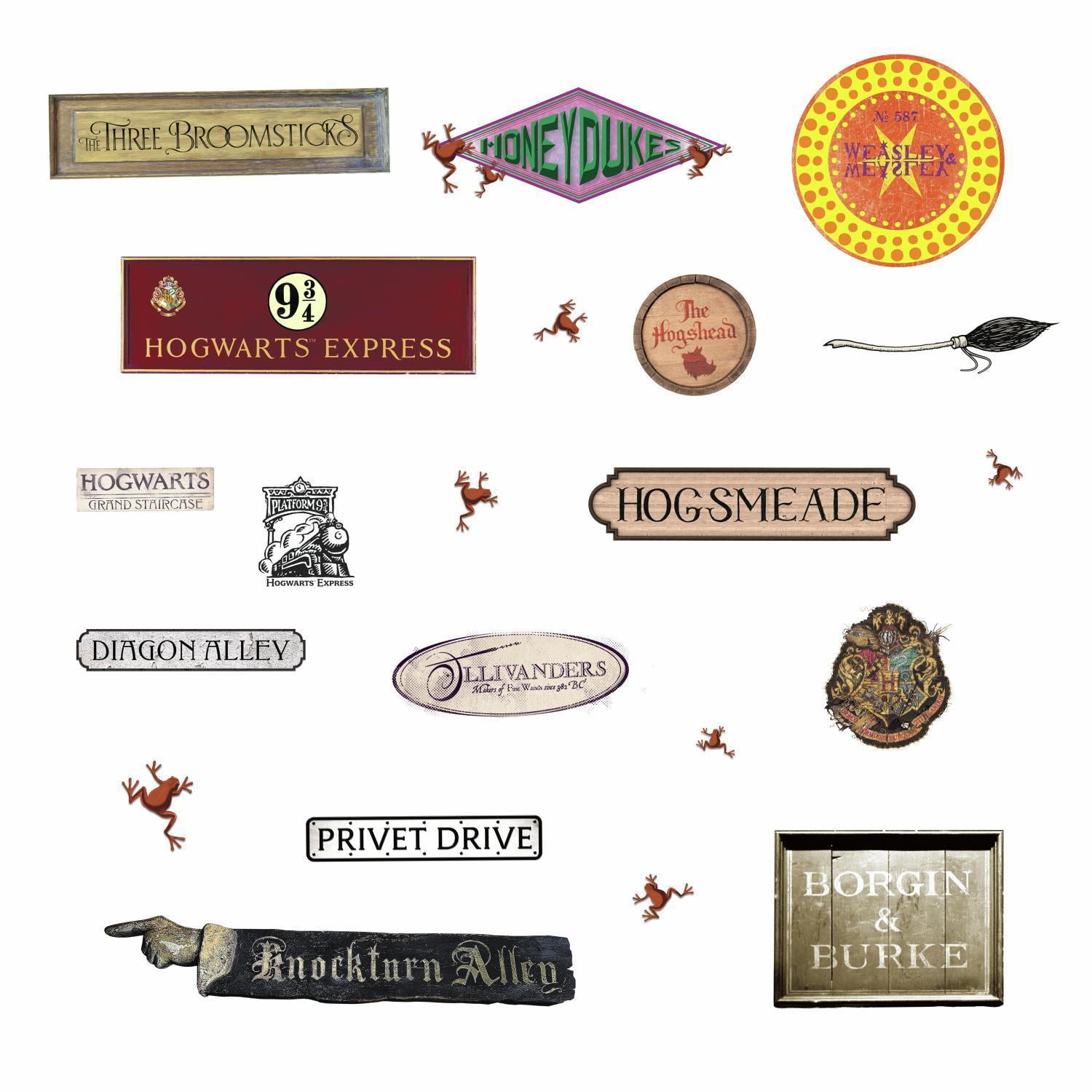 Harry Potter Vinyl Decal Decorations: 21 Wall Stickers for Kids Room ...