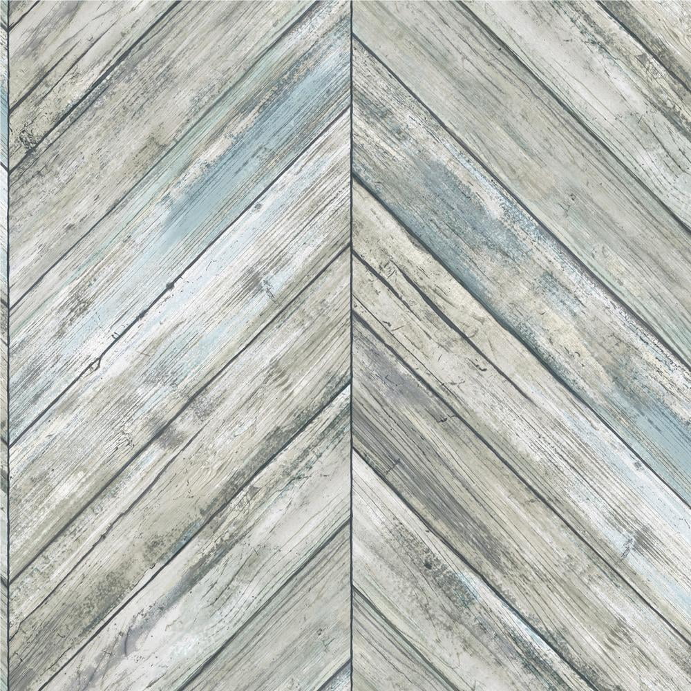 RoomMates Herringbone Wood Boards Peel and Stick Wallpaper