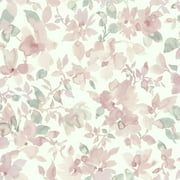 RoomMates Light Pink, Floral Peel & Stick Wallpaper 28.18 sq ft