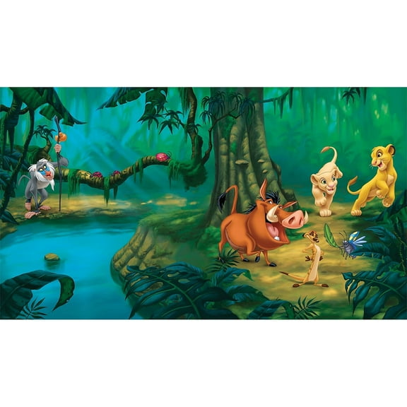 RoomMates Lion King Chair Rail Prepasted Wall Mural 6 ft H x 10 1/2 ft W JL1253M