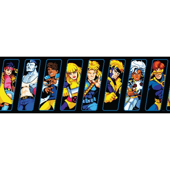 RoomMates Marvel's X-MEN 97 Pixel Art Black Peel and Stick Border