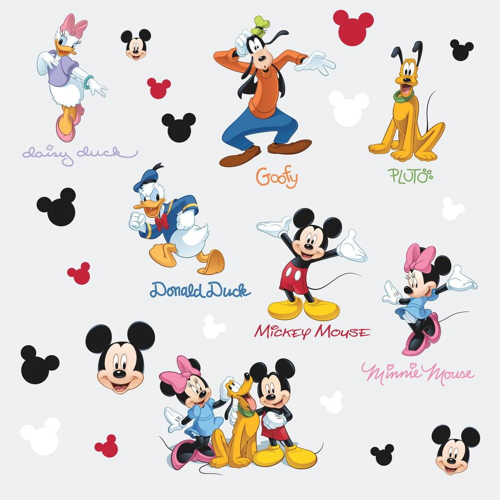 RoomMates Mickey and Friends Minnie Mouse Peel and Stick Giant Wall Decal, 2 pack