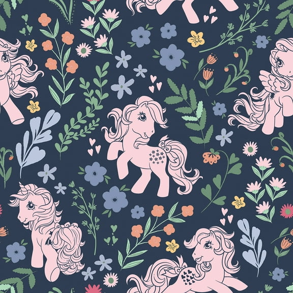 RoomMates My Little Pony Retro Floral Blue Peel and Stick Wallpaper