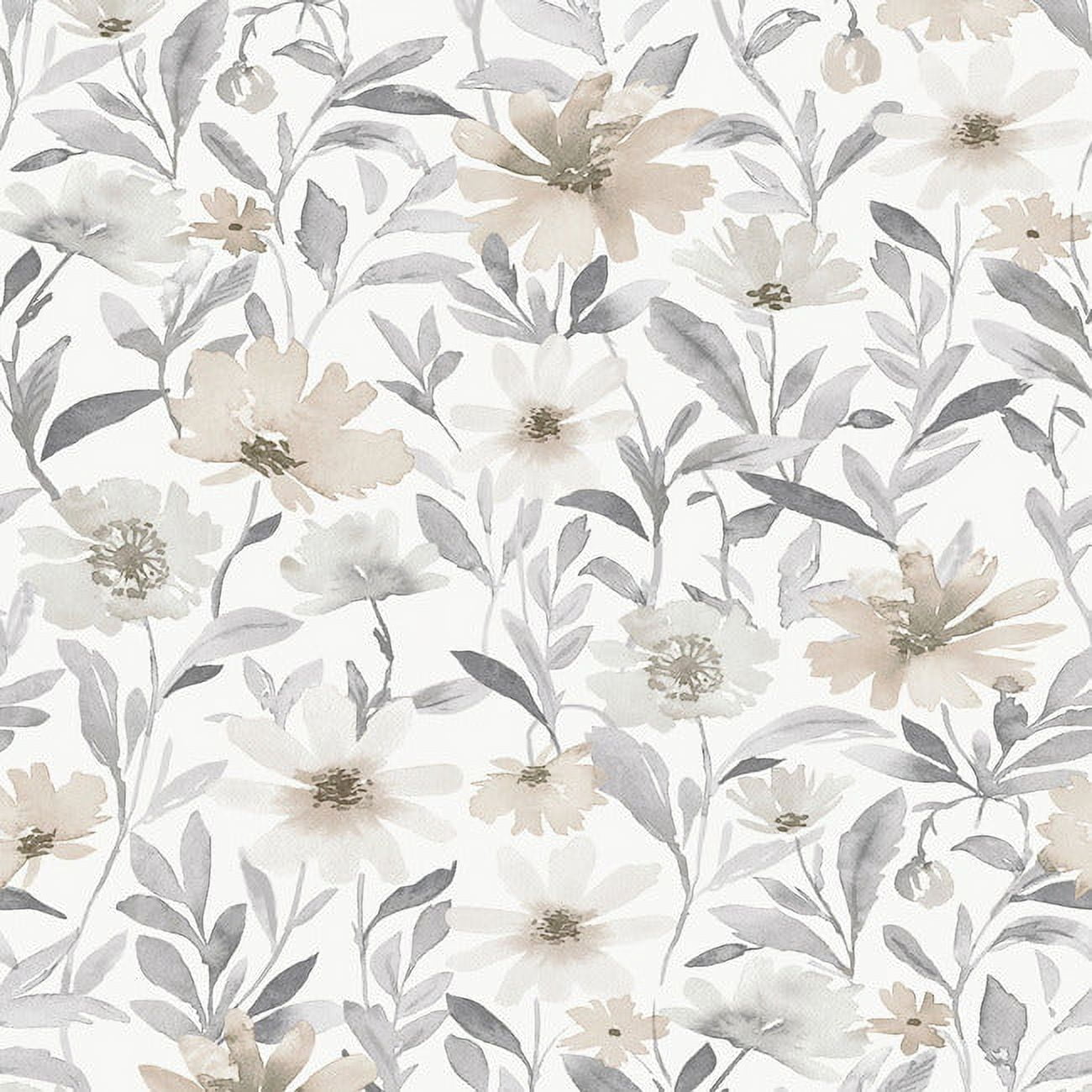 Neutral Floral Peel and Stick Wallpaper Roll