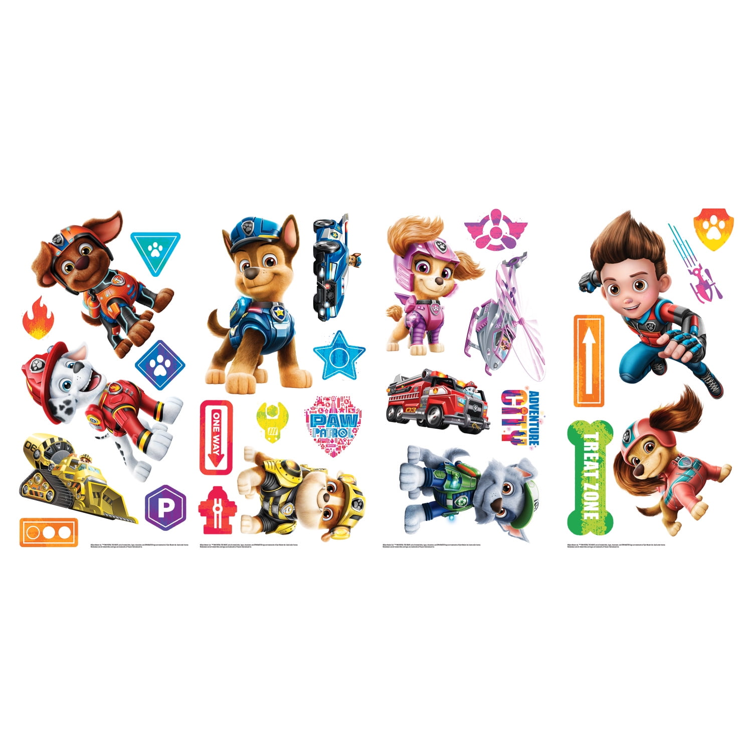 RoomMates Paw Patrol Movie Peel & Stick Wall Decals, 1.94 in x 7.18 ins x 9.38 in