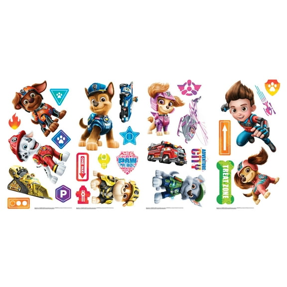 RoomMates Paw Patrol Movie Peel & Stick Wall Decals, 1.94 in x 7.18 ins x 9.38 in