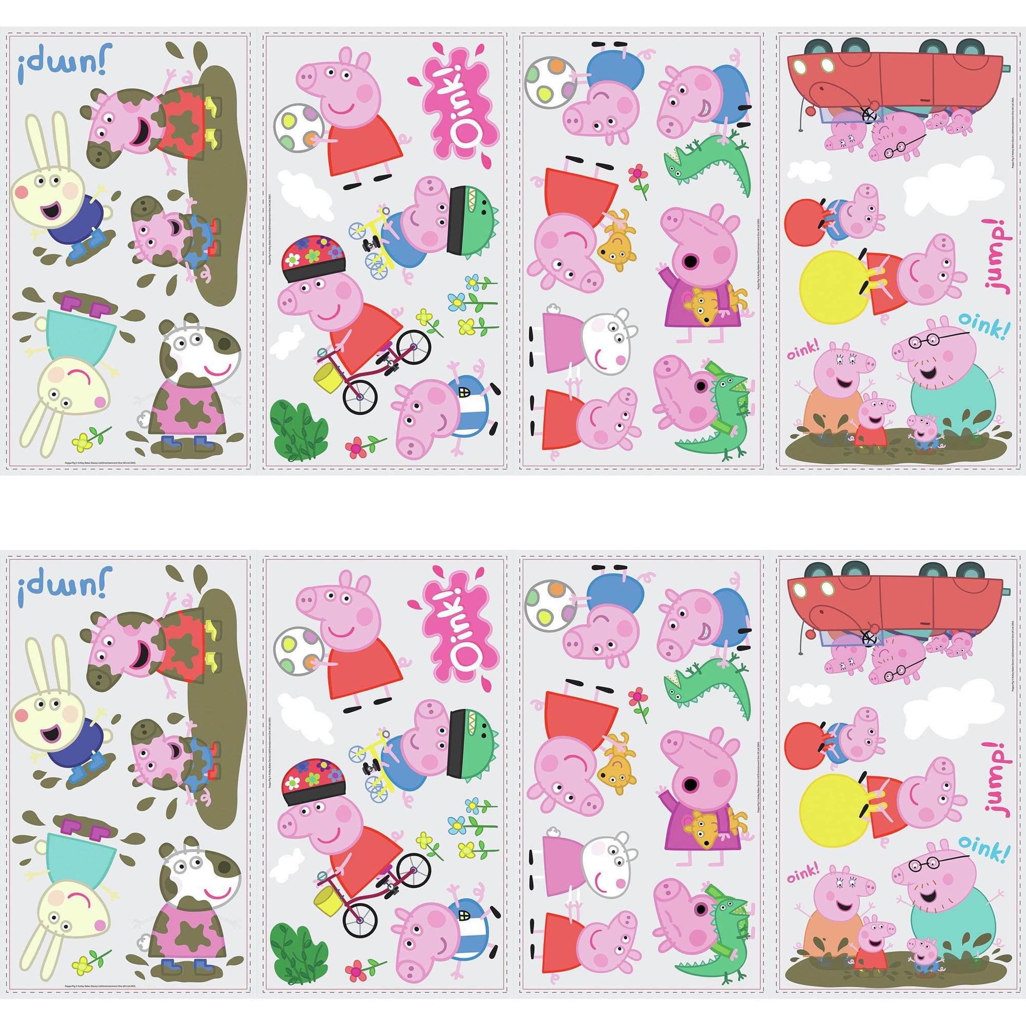 RoomMates Peppa the Pig Peel and Stick Wall Decals, 2 pack