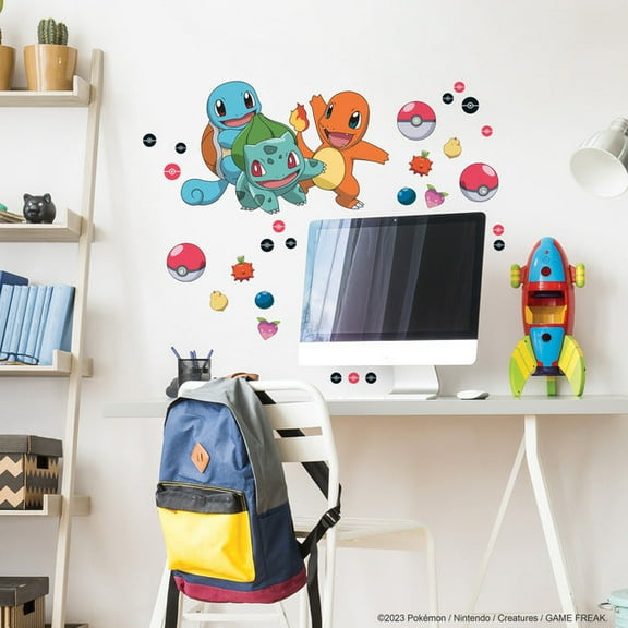 Pokemon Squirtle, Charmander & Bulbasaur Giant Wall Decals
