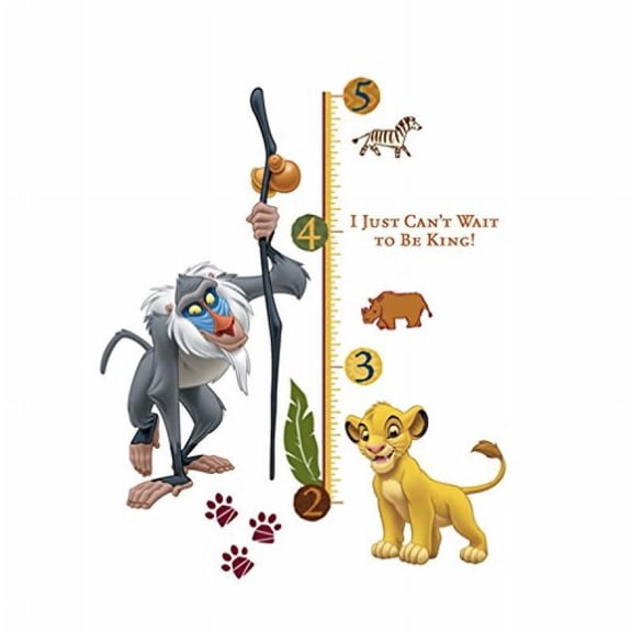 RoomMates RMK1924SLM The Lion King Rafiki Peel and Stick Giant Growth Chart