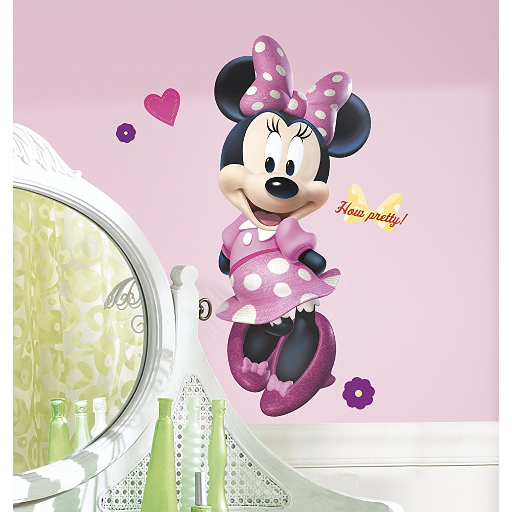 RoomMates RMK2008GM Mickey and Friends Minnie Bow-tique Peel and Stick Giant Wall Decal