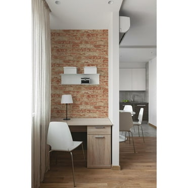 RoomMates Reclaimed Red Brick Peel and Stick Wallpaper, 20.5 in x 18 ft, Adults