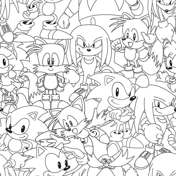 RoomMates Sonic The Hedgehog Line Art Peel and Stick Wallpaper