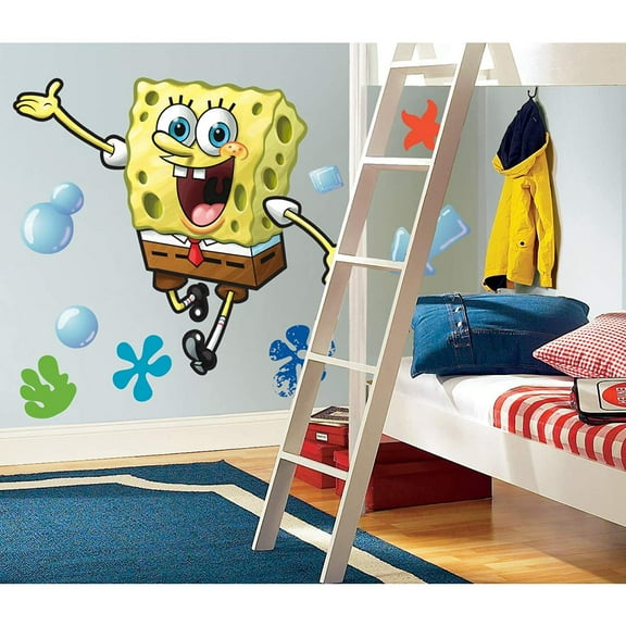 RoomMates Spongebob Squarepants Peel and Stick Giant Wall Decal,Multicolor,Pack of 1