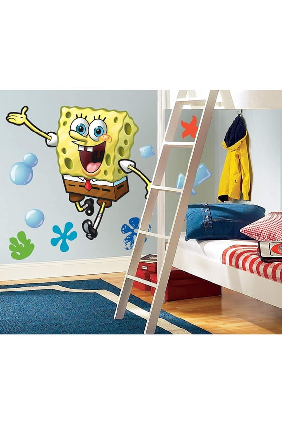 Spongebob Squarepants Peel and Stick Giant Wall Decal,Multicolor,Pack of 1