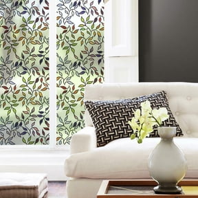 RoomMates 74" x 24" Functional Autumn Leaves Privacy, Decorative Window Film