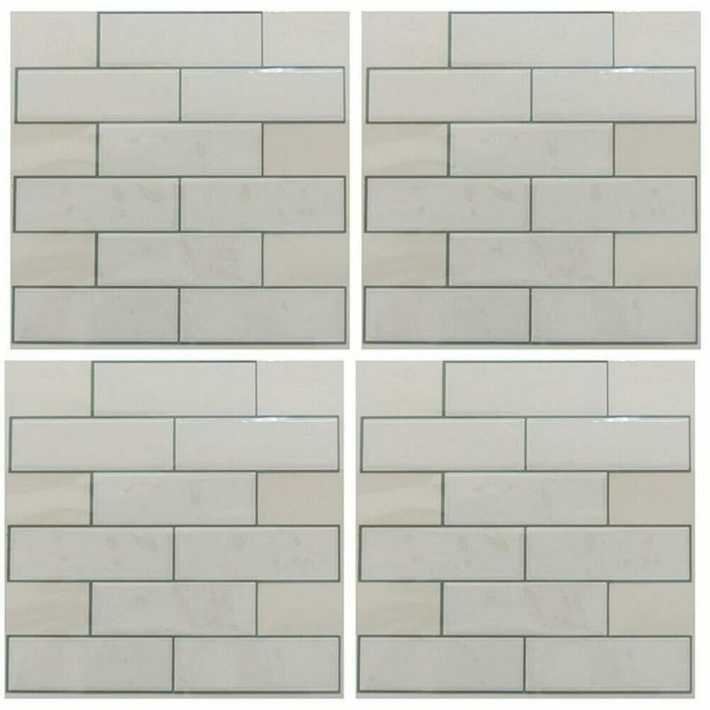 RoomMates StickTILES White Subway Peel and Stick Tile Backsplashes