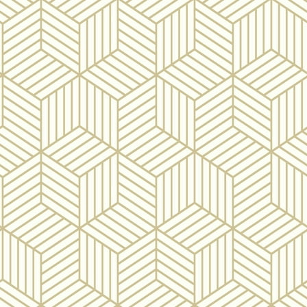 RoomMates Striped Hex Gold Peel and Stick Wallpaper, 1 Count