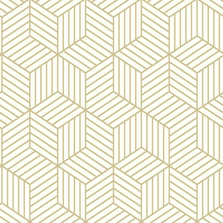 RoomMates Striped Hex Peel and Stick Wallpaper