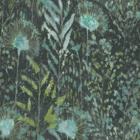 RoomMates Teal, Dandelion Peel and Stick Wallpaper 20.5 inches x 16.5 ft