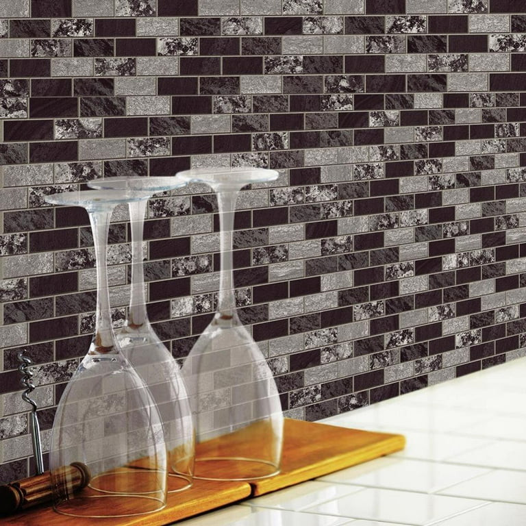 RoomMates Traditional Marble Tile Peel and Stick Backsplash RoomMates Traditional Marble Tile Peel and Stick Backsplash