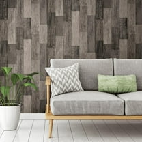 RoomMates Weathered Wood Plank Black Peel and Stick Wallpaper, 20.5 in x 16.5 ft