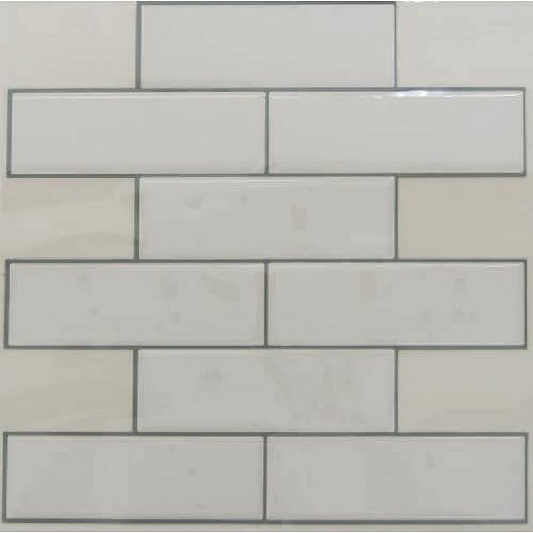 ROOMMATES WHITE SUBWAY STICKTILES