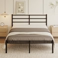 thumbnail image 1 of Roomdiary 14 inch Metal Full Size Bed Frame with Headboard and Footboard, No Box Spring Required Platform, Easy Assembly, Black, 1 of 9