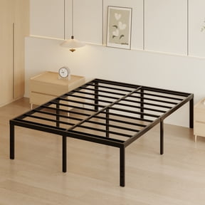 Roomdiary 18 inch King Size Bed Frame, Heavy Duty Metal Platform, Easy Assembly, Black