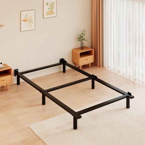 Roomdiary 7" Twin Bed Frames for Box Spring, Heavy Duty Low Profile Metal Bed Base, Easy Assembly, Black