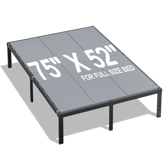 Roomdiary Full Bunkie Board , Low Profile Mattress Support , No Sag , Easy Setup , Box Spring Replacement for Platform Bed, Gray