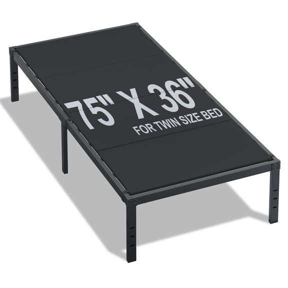 Roomdiary Twin Bunkie Board, Low Profile Mattress Support, No Sag, Easy Setup, Box Spring Replacement for Platform Bed, Black