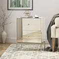 thumbnail image 1 of Roomfitters 19.75'' Mirrored Nightstand, Mirrored Bedside Table with 2 Drawers, Stylish Accent Furniture for Bedroom or Office, Modern Nightstand for Living Room with Ample Storage, 1 of 5