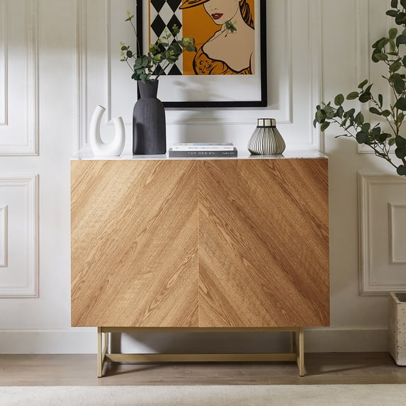 Roomfitters Storage Cabinet Credenza, Wood Off-White