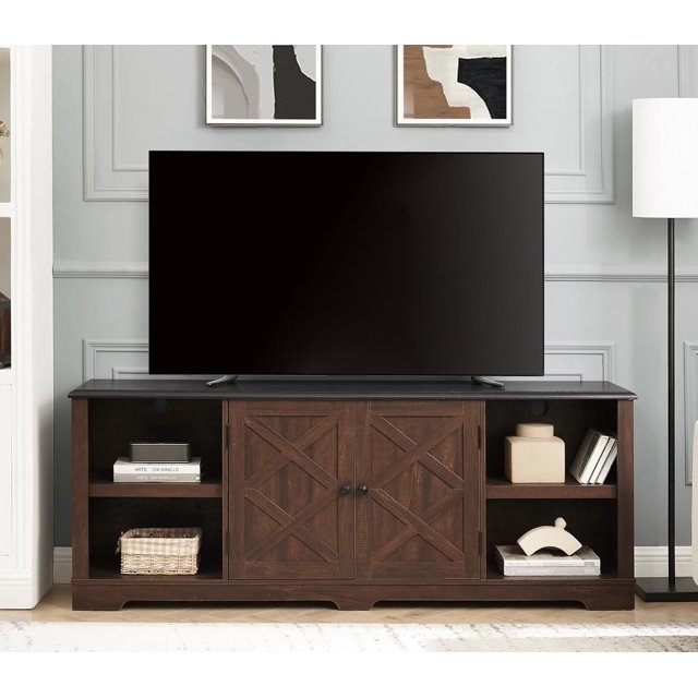 Roomfitters Modern Farmhouse TV Media Stand for TVs Up to 80", Large