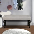 thumbnail image 1 of Roomfitters Ottoman Bench with Roman Column Feet, Gray, 1 of 9