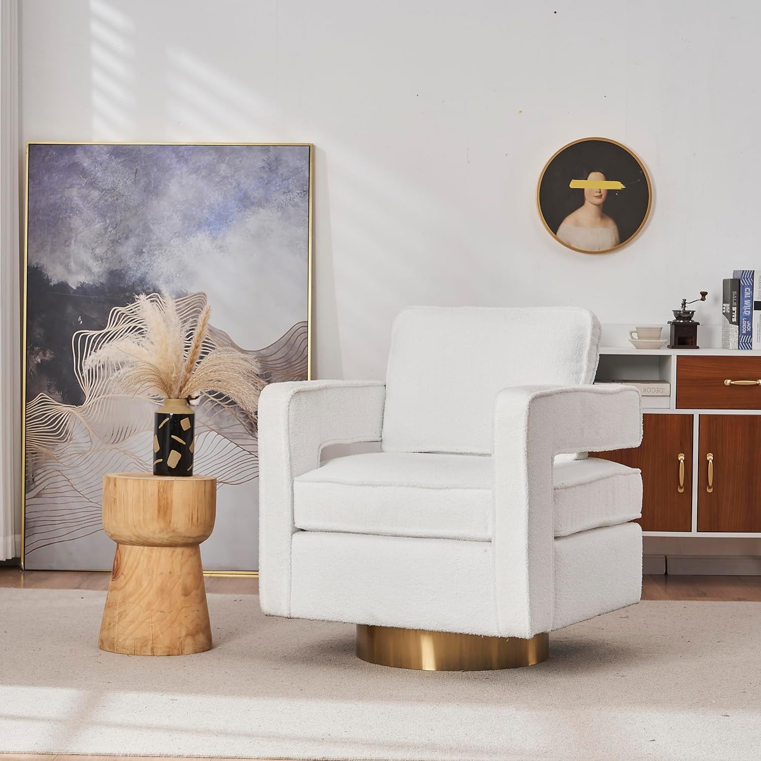 Roomfitters Swivel Barrel Chair for Living Room,360 Degree Swivel Club ...