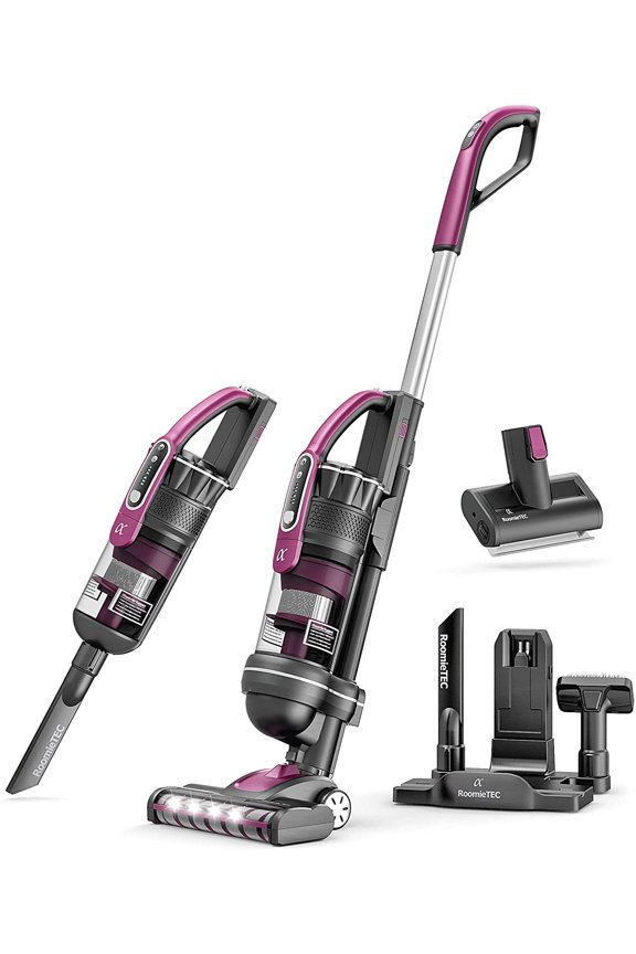 TEC Alpha Professional Upright Cordless Vacuum Cleaner, Lightweight and Bagless, with Handheld Dust Buster, Motorized Pet Brush, 22Kpa, 300W