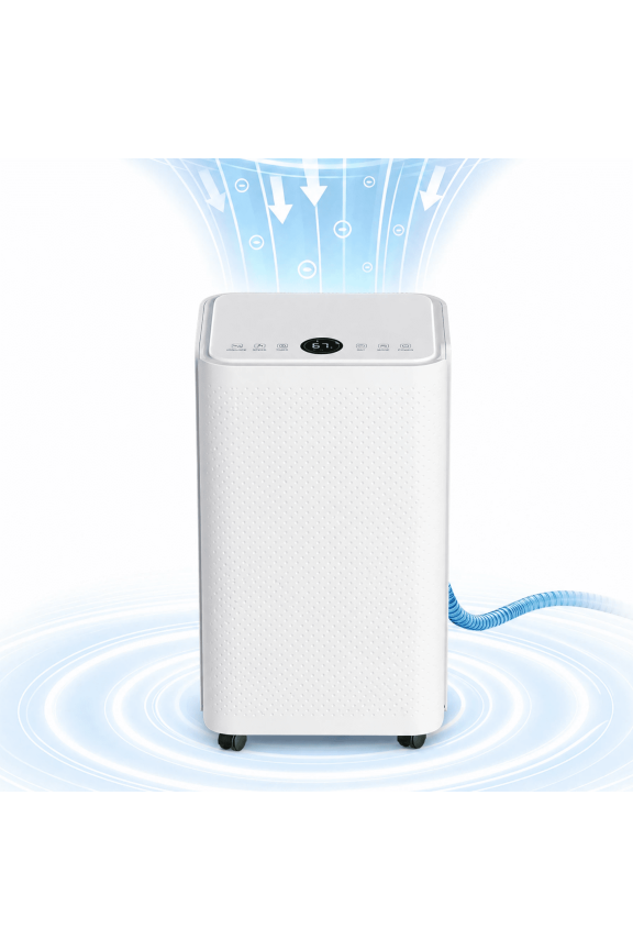 30 Pint Dehumidifier for Basement, 38dB Quiet, Precise Humidity Control, Drain Hose & 2L Water Tank, Small 2000 Sq.ft Dehumidifiers, Smart Humidity Ring, Ideal for Home, Bedroom