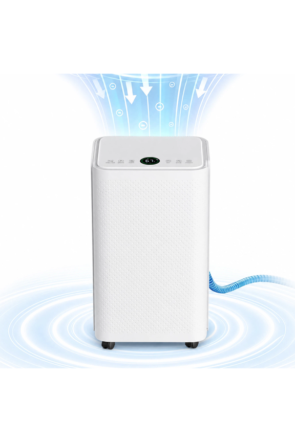 30 Pint Dehumidifier for Basement, 38dB Quiet, Precise Humidity Control, Drain Hose & 2L Water Tank, Small 2000 Sq.ft Dehumidifiers, Smart Humidity Ring, Ideal for Home, Bedroom