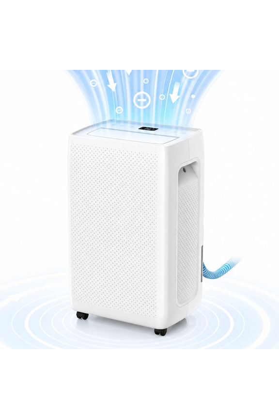 30 Pint Dehumidifier for Basement, 38dB Quiet, Precise Humidity Control, Drain Hose & 4.5L Water Tank, Small 2000 Sq.ft Dehumidifiers, Smart Humidity Ring, Ideal for Home, Bedroom
