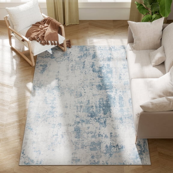 Roomisland Area Rug 4x6ft Machine Washable Non-Slip Traditional Chenille Floor Carpet for Living Room Bedroom, Light Mixed Brown