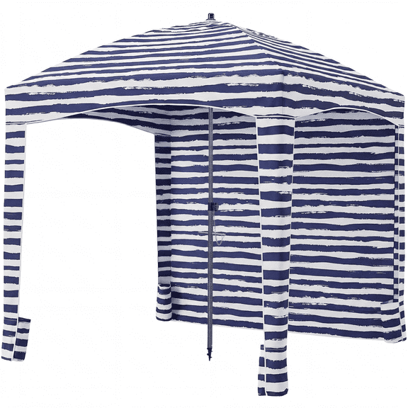 Roomisland Beach Cabana for Sand, UPF 50+ Sun Shelter with Side Wall, Easy Setup Beach Canopy Tent with Sandbags, Wind Resistant, Roof Vent, for Family