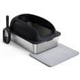 thumbnail image 1 of Roomisland Stainless Steel Cat Litter Box Extra Large, Open Top Metal Litter Pan with High Sides for Big Cats, Odor Control Anti-Leak, 1 of 7