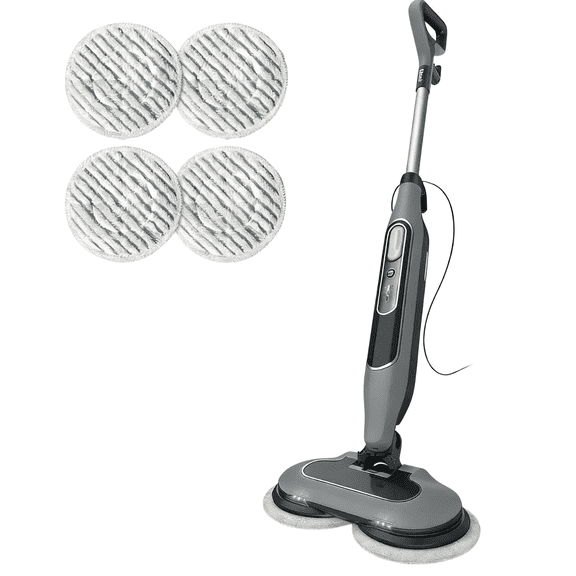Roomisland Steam Mop with 4 Cleaning Modes, Rotating Scrub Pads & LED Headlights, All-in-One Hard Floor Steam Mop for Hardwood Floors & Tile