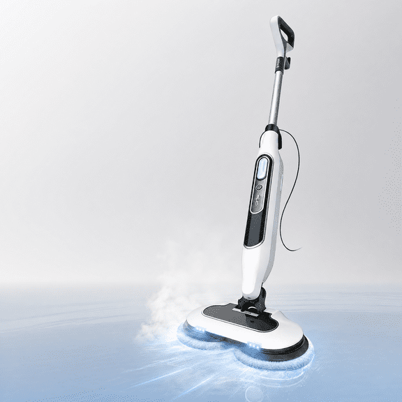 Roomisland Steam Mop with 4 Cleaning Modes, Rotating Scrub Pads & LED Headlights All-in-One Hard Floor Steam Mop for Hardwood Floors & Tile