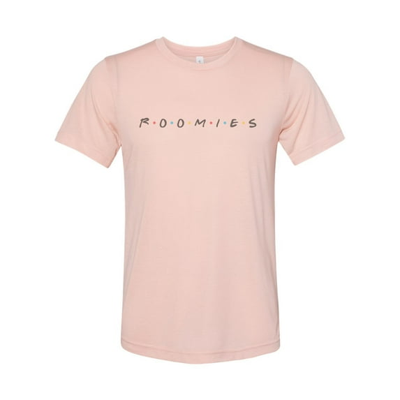 "Roommate Shirt, Roomies, Friends Shirt, Sublimation T, Unisex, Friends Tshirt, The Show Friends, Roomies Tee, Gift For Roommate, Friends T, Peach, LARGE"